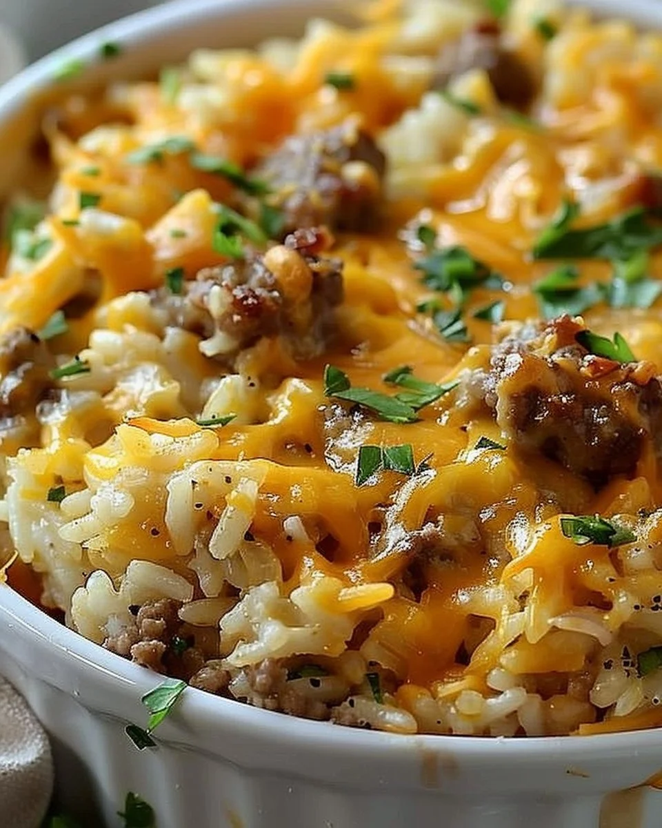Cheesy Hamburger Rice Casserole