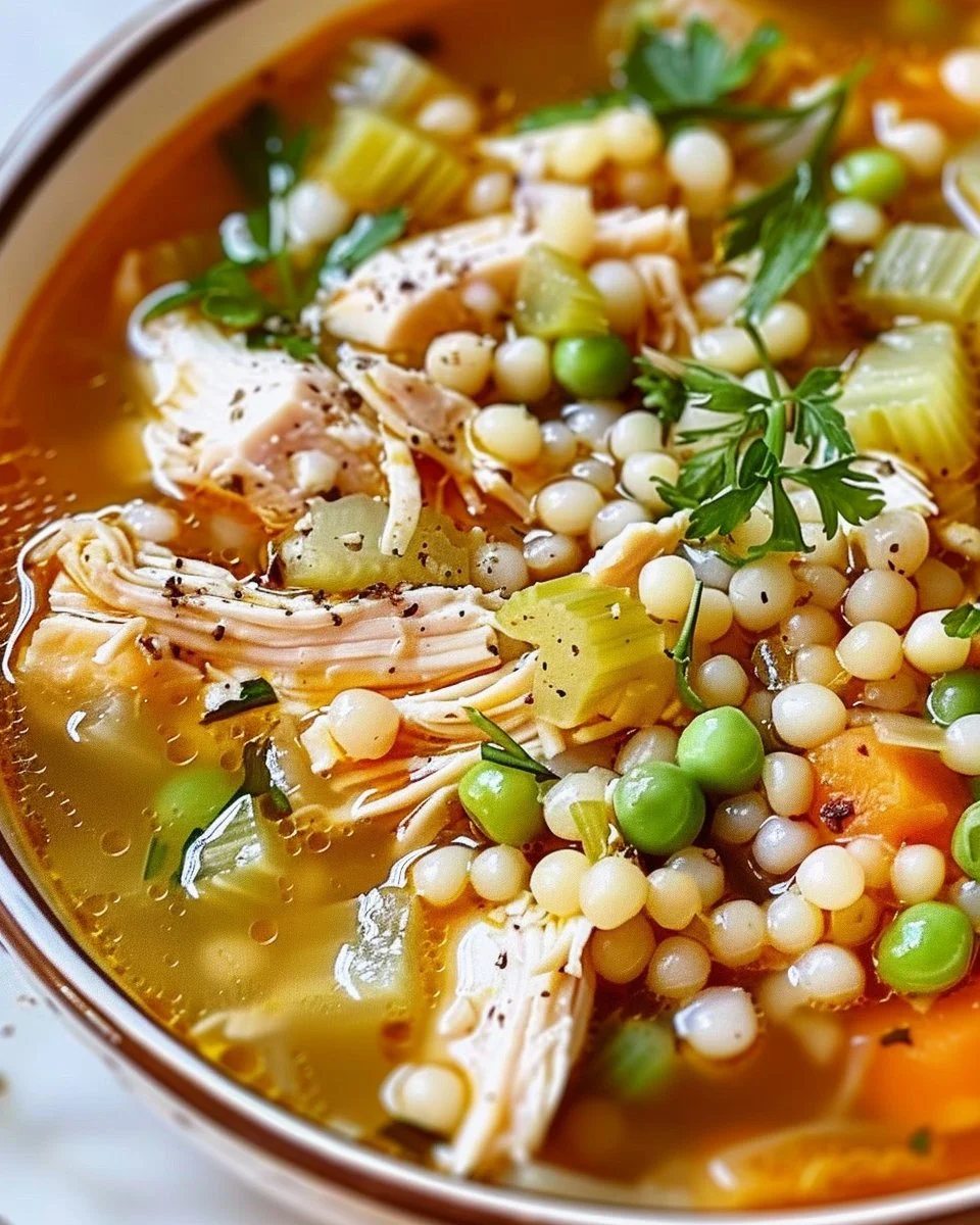 Comfort in a Bowl: Chicken and Pearl Couscous Soup