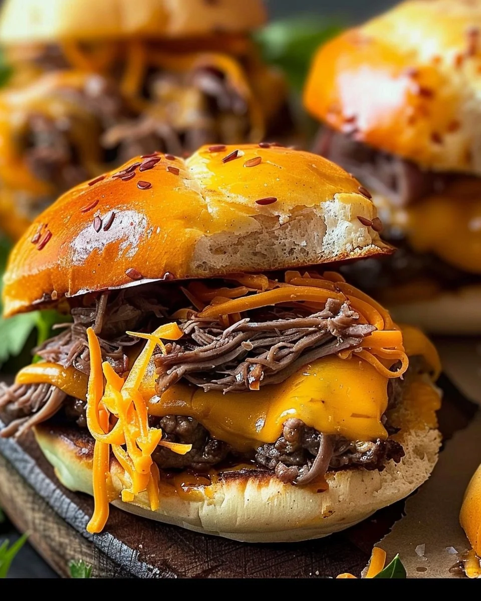 Golden Gourmet Beef and Cheddar Sliders That Melt in Your Mouth