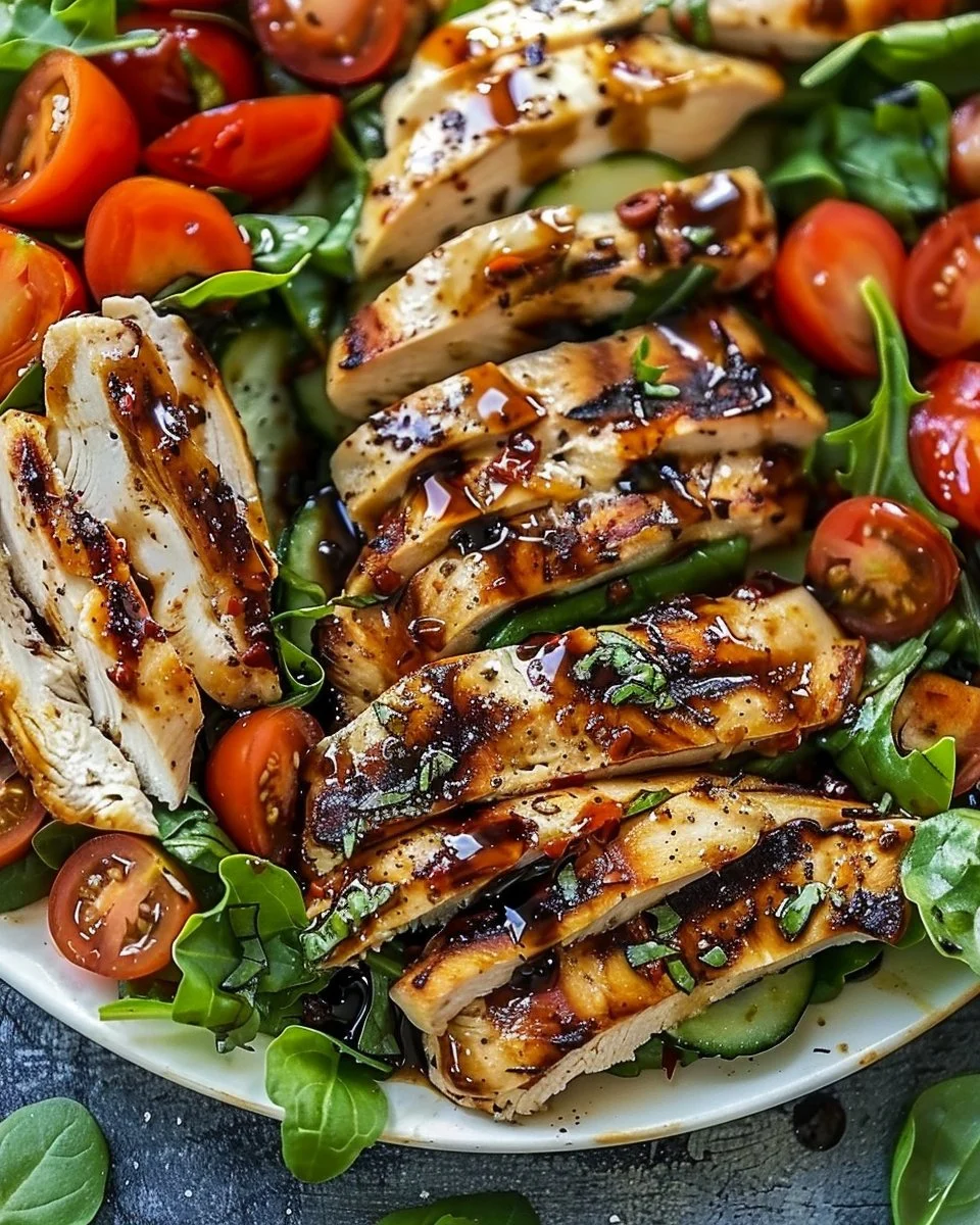 Grilled Chicken Salad with Balsamic Dressing: A Fresh & Flavorful Dinner