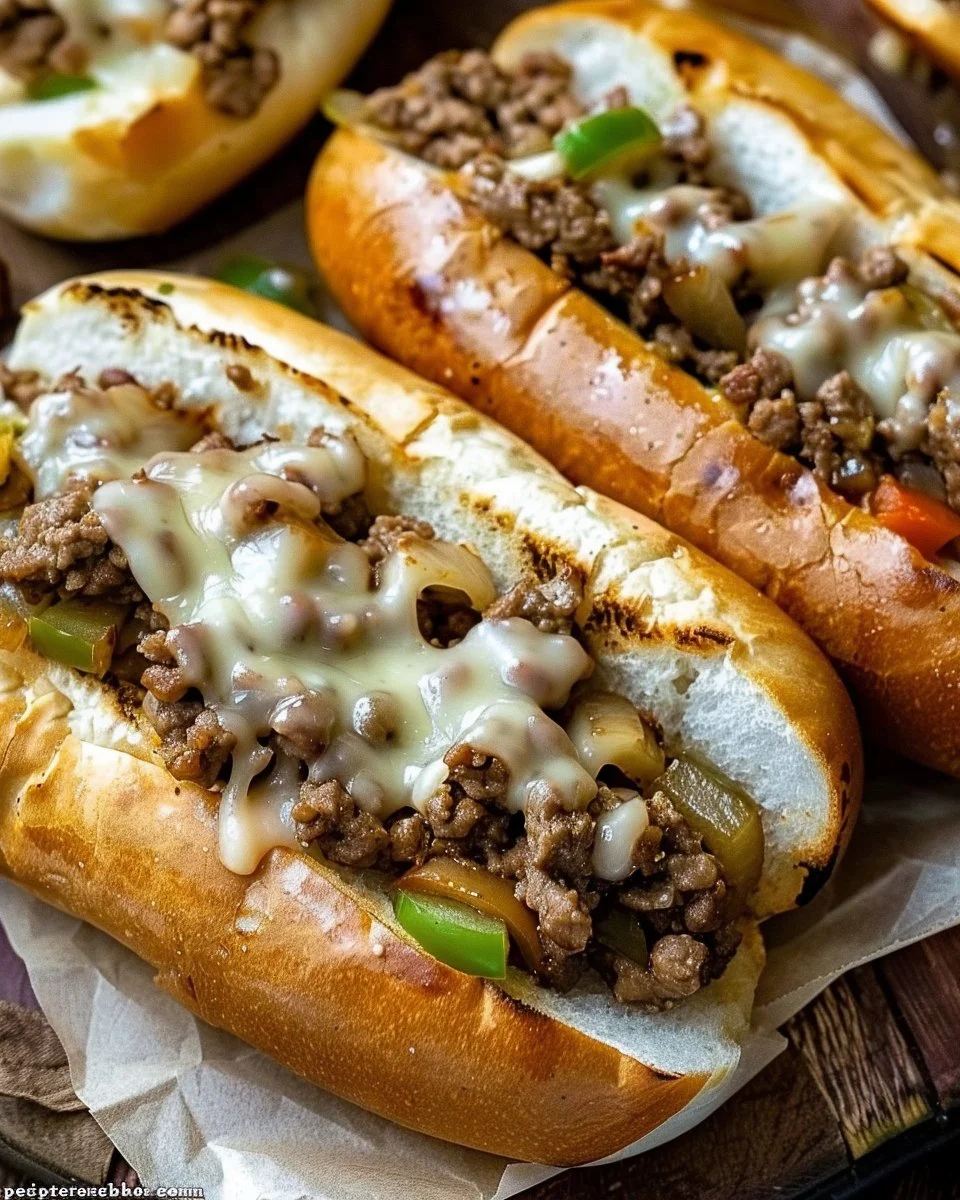 Ground Beef Philly Cheesesteaks