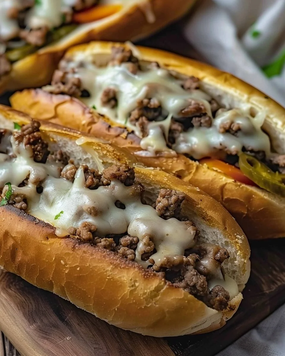 Ground Beef Philly Cheesesteaks