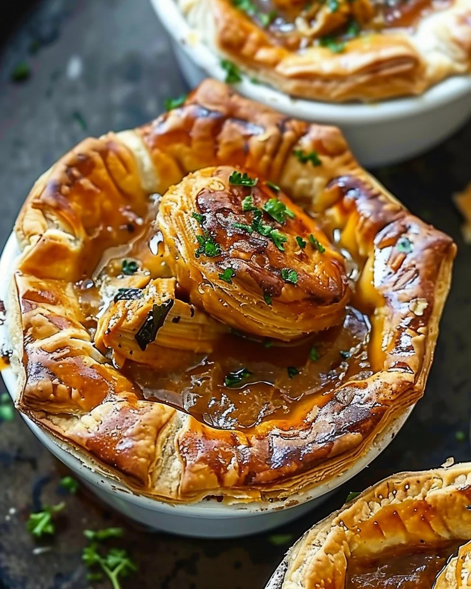 Individual Butter Chicken Puff Pastry Pot Pies Recipe