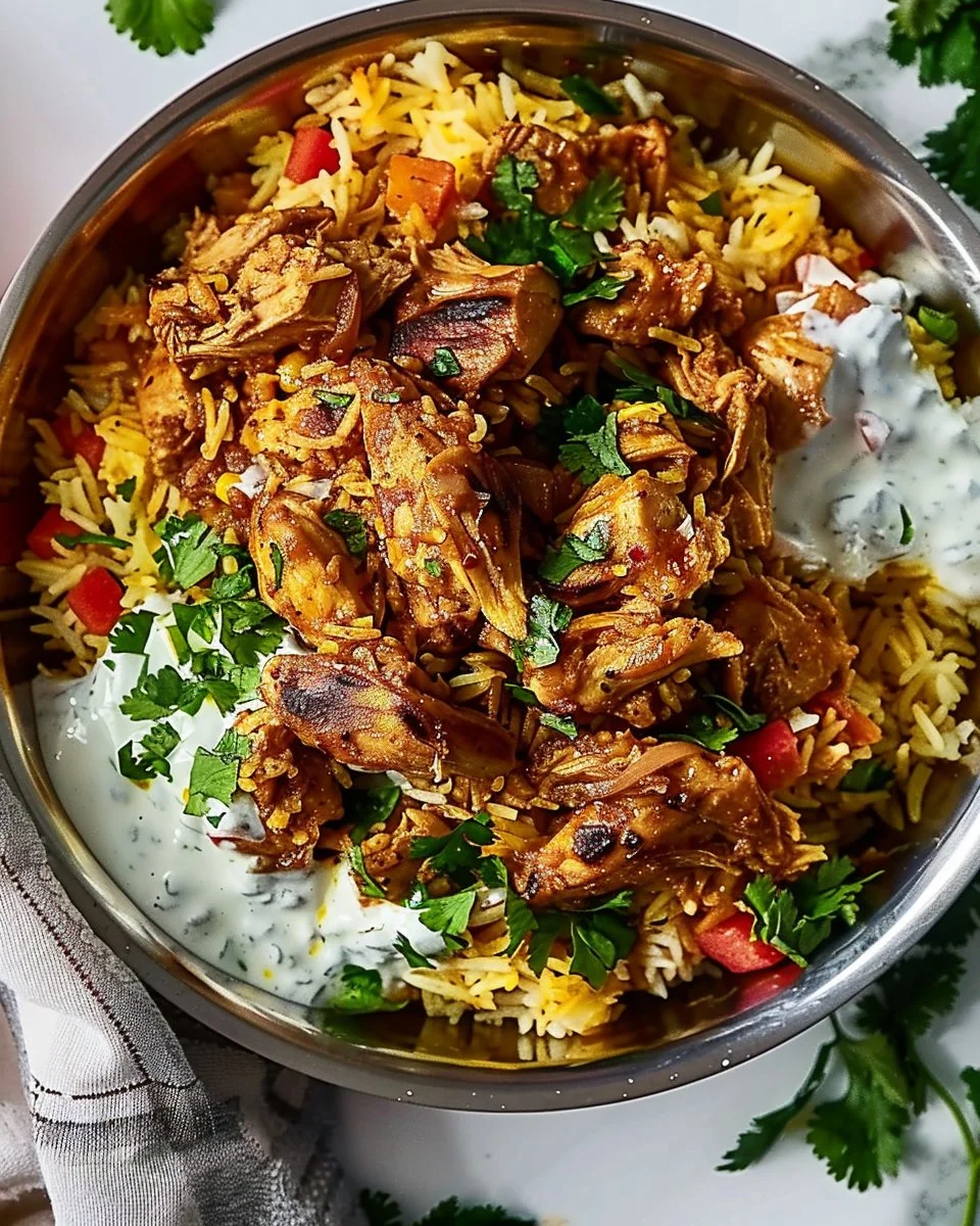 One-Pot Chicken Shawarma Rice with Creamy White Sauce