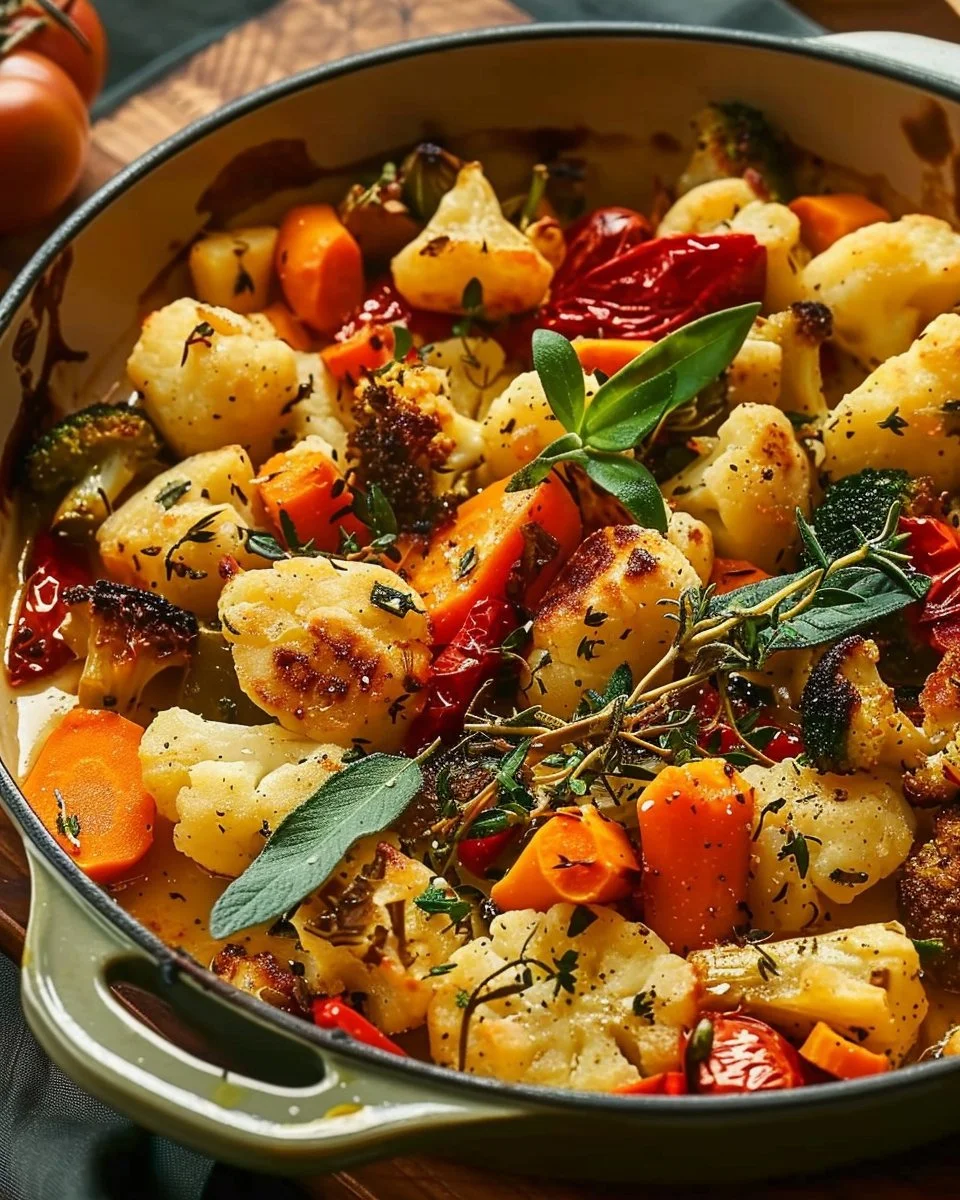 Cheesy Marry Me Roasted Vegetable Medley