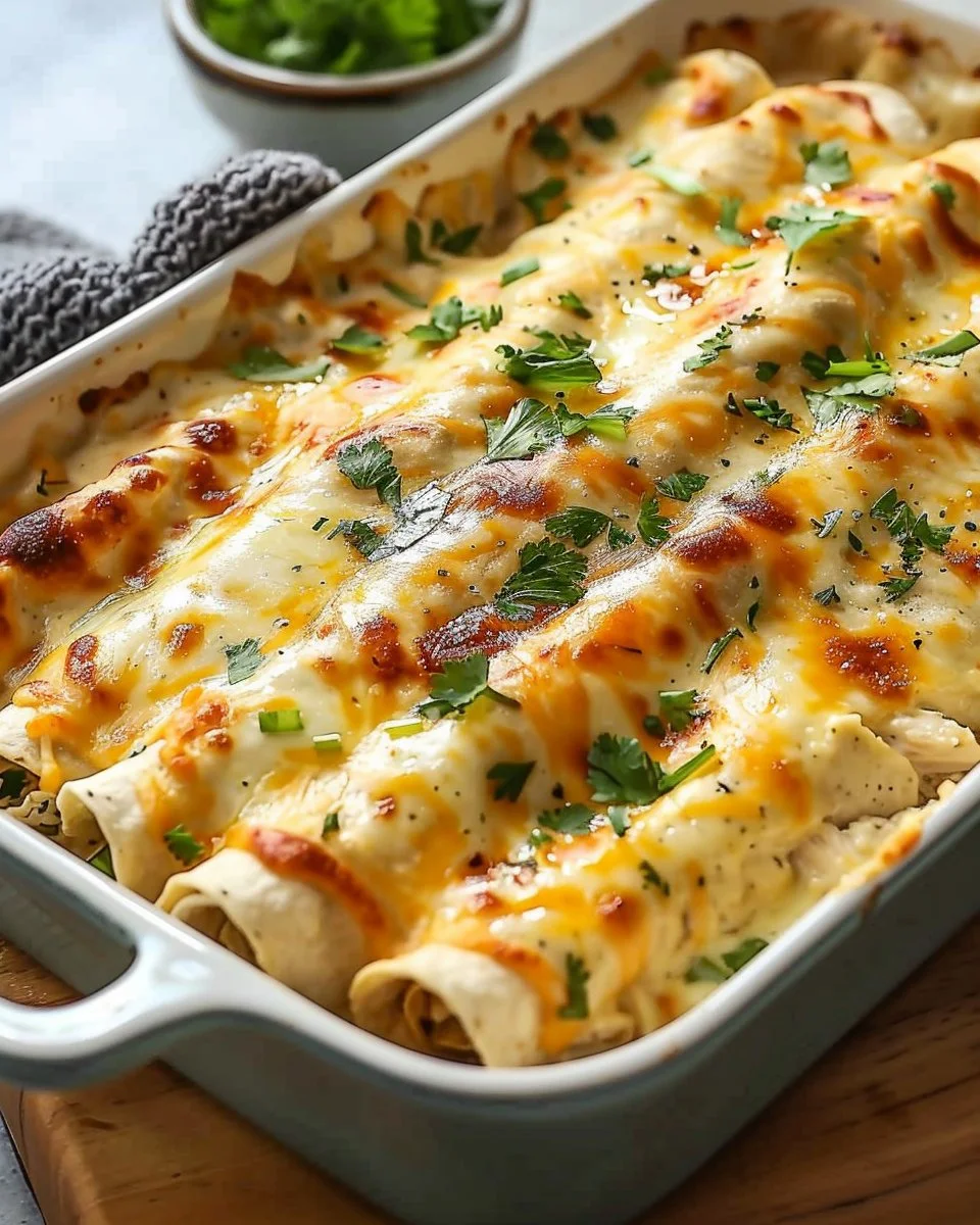 Creamy White Chicken Enchiladas