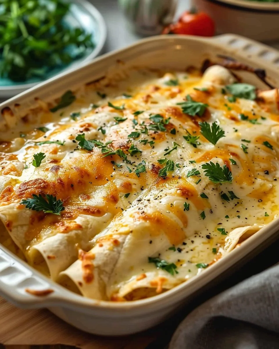 Creamy White Chicken Enchiladas