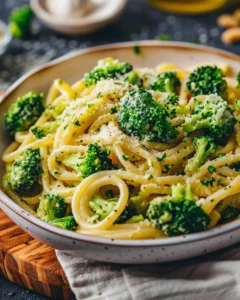 Delicious broccoli pasta dish featuring healthy ingredients and vibrant colors