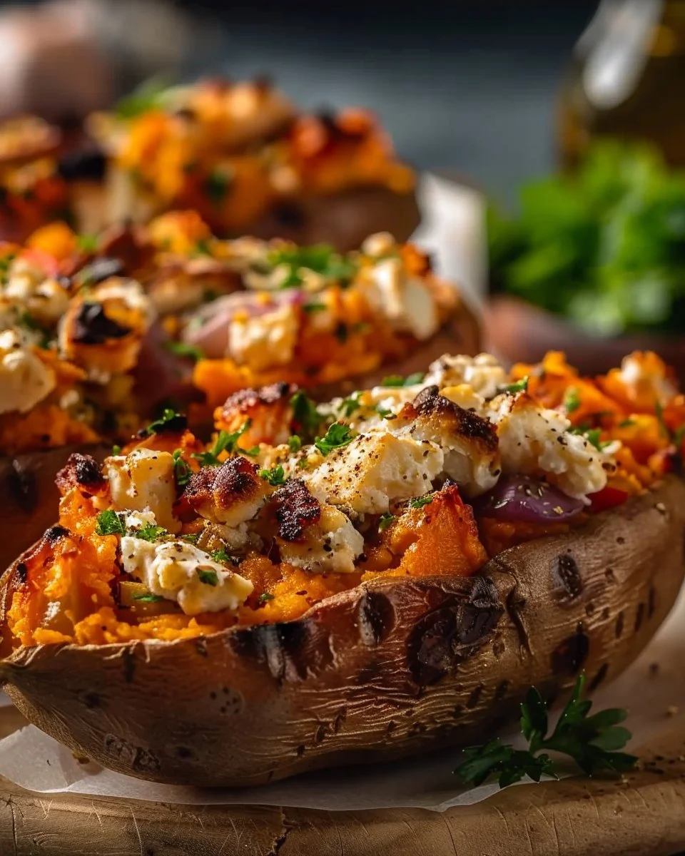 Mediterranean Stuffed Sweet Potatoes