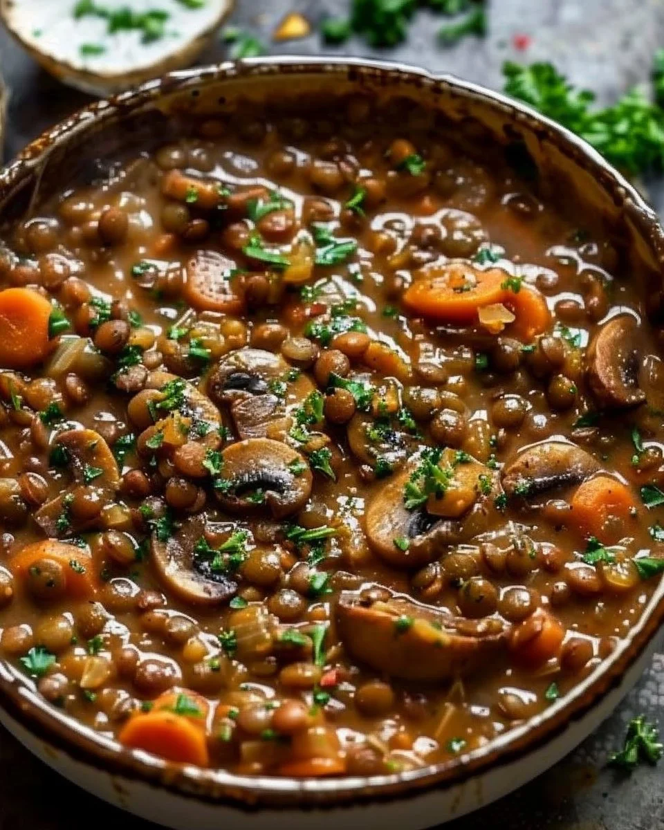 Vegan Lentil Mushroom Stew