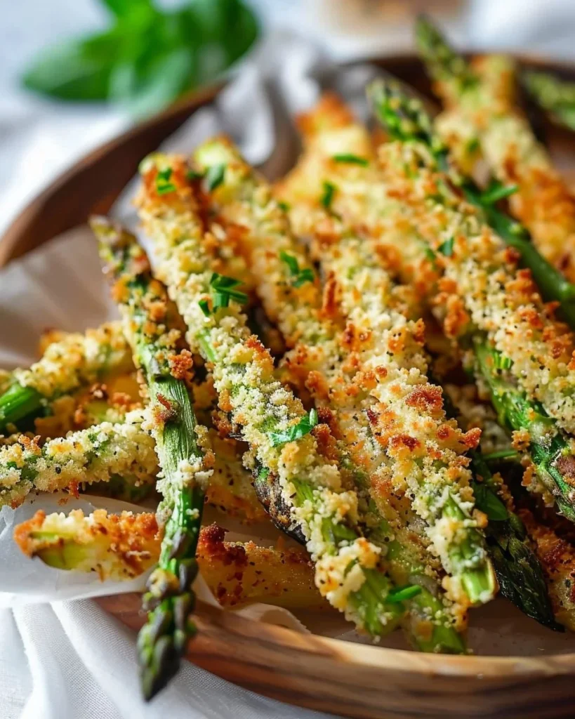 Crispy parmesan asparagus fries air fried to perfection.