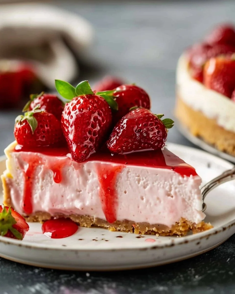 Baked Strawberry Cheesecake