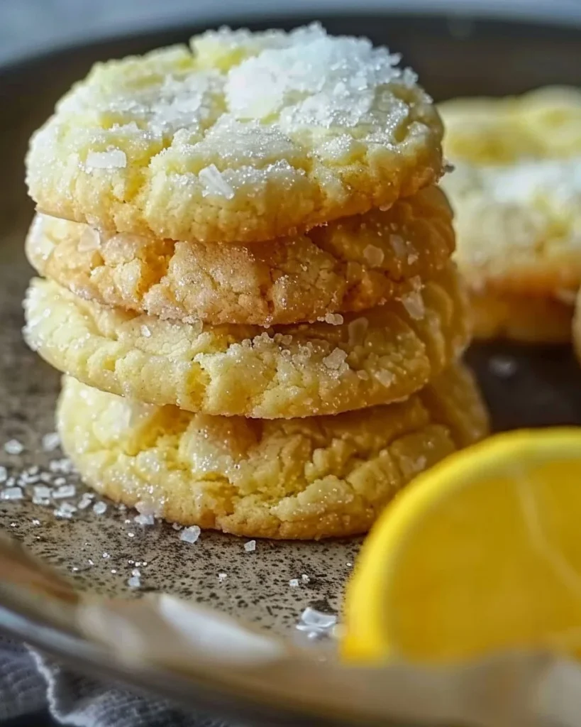 Best Ever Lemon Gooey Butter Cookies on a plate