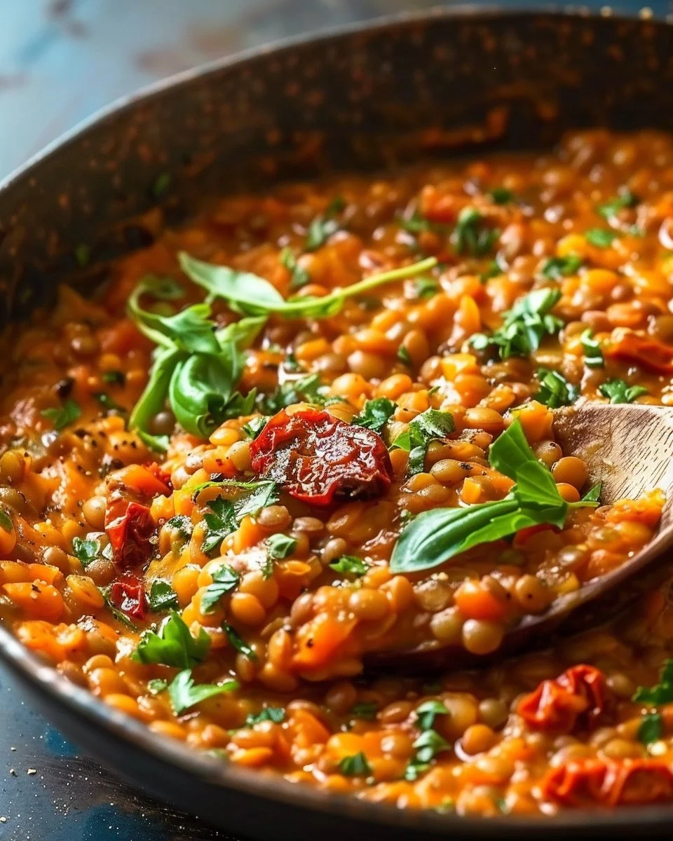 Creamy Sun-Dried Tomato Lentils