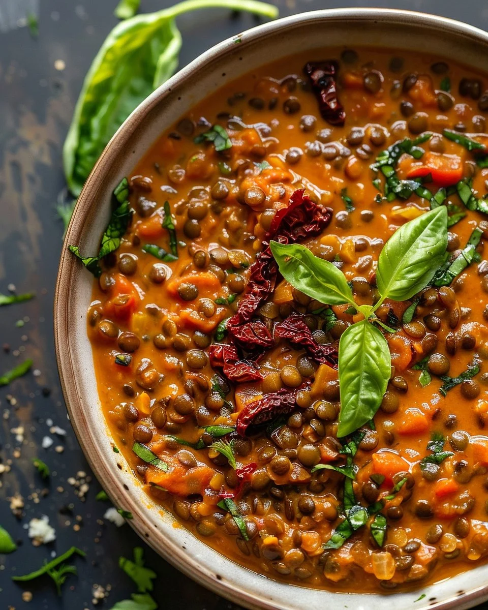 Creamy Sun-Dried Tomato Lentils