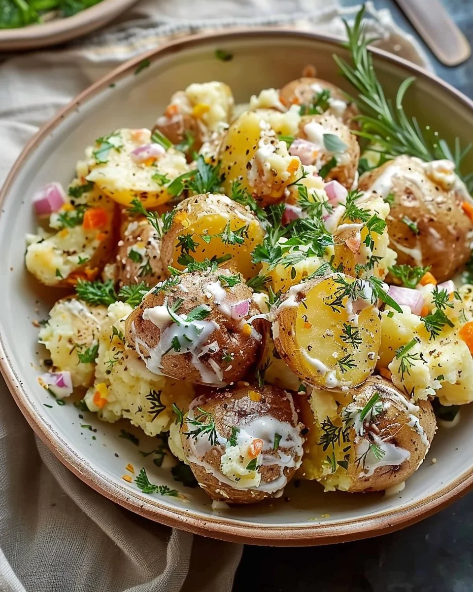 Crispy Smashed Potato Salad