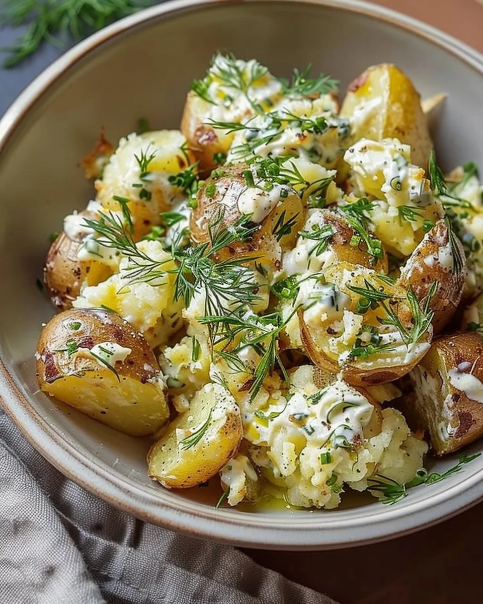 Crispy Smashed Potato Salad