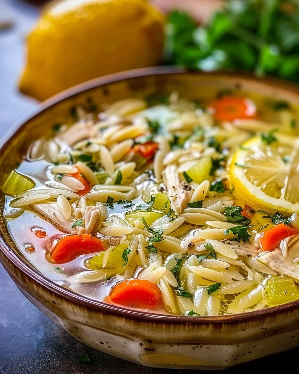 Greek Lemon Chicken Orzo Soup
