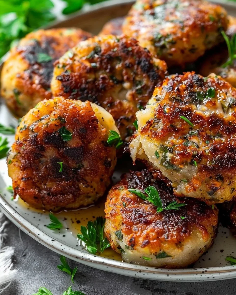 Ground Lamb Stuffed Potato Patties with Herbs