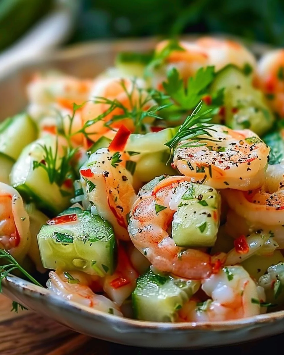 Healthy Cucumber Shrimp Salad