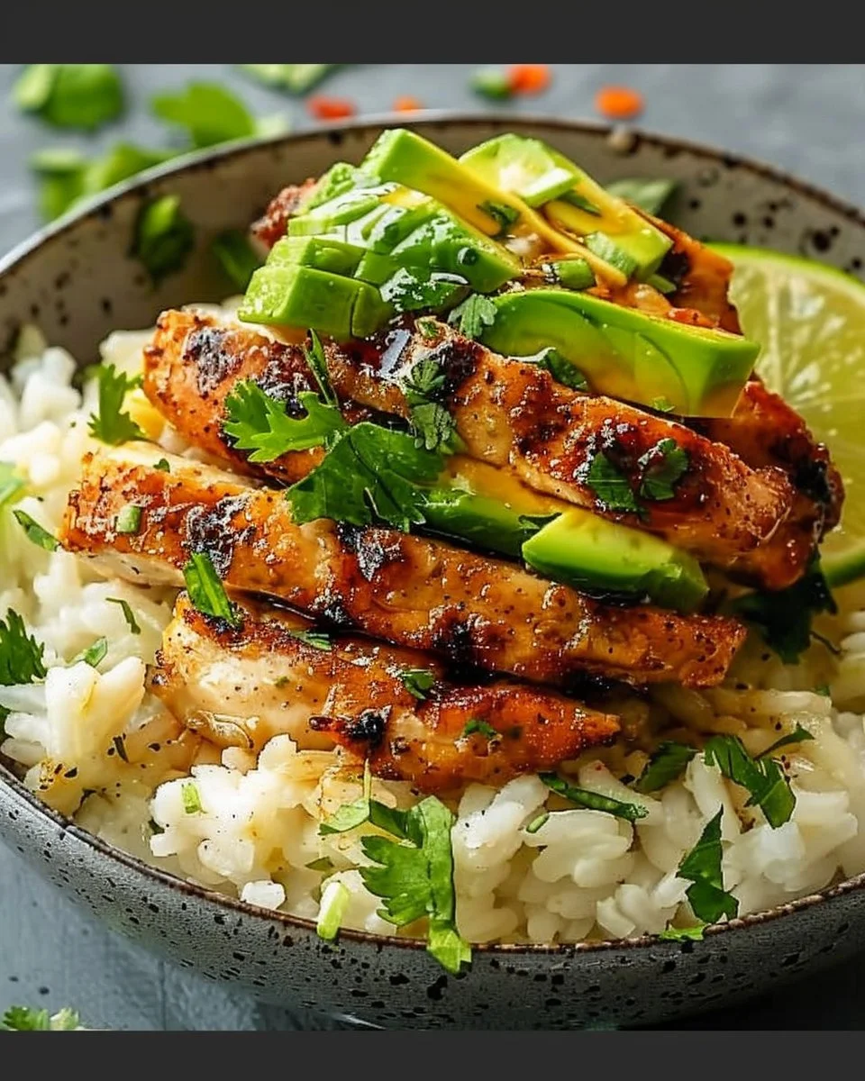 Honey Lime Chicken and Avocado Rice