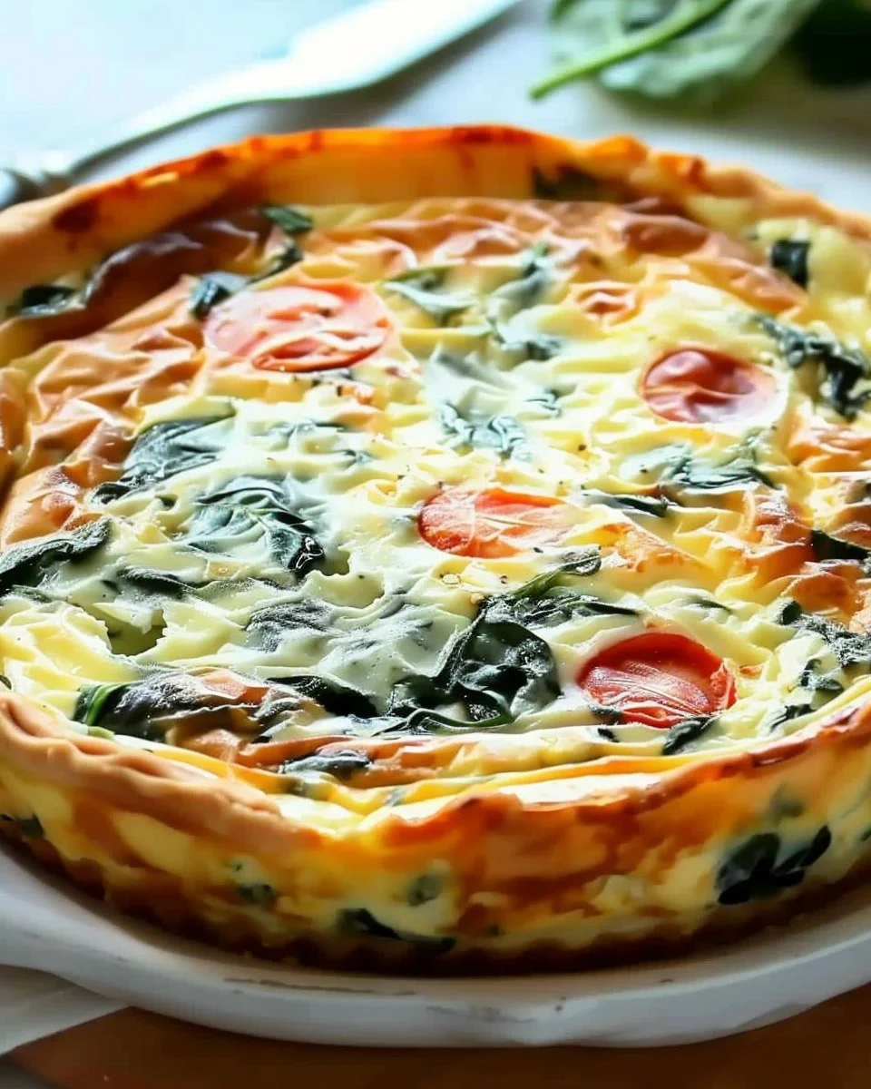 Irresistibly Creamy Cottage Cheese and Spinach Crustless Quiche
