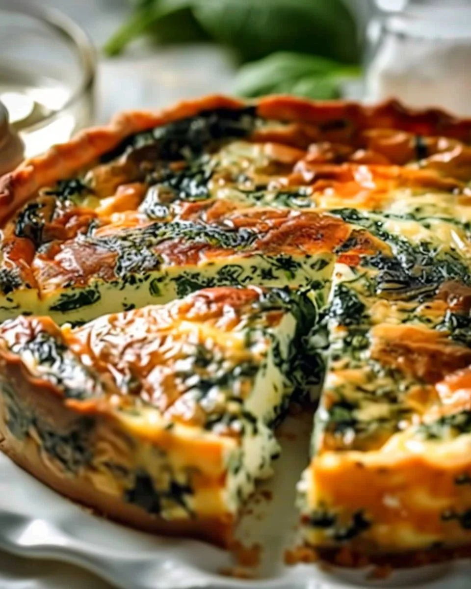 Irresistibly Creamy Cottage Cheese and Spinach Crustless Quiche