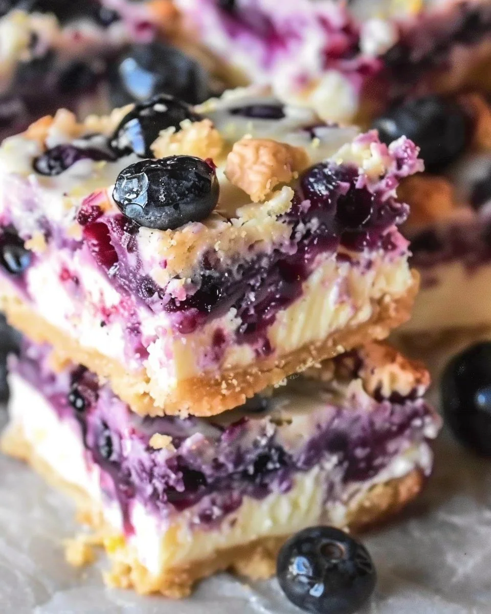 Keto Blueberry Lemon Cheesecake Bars