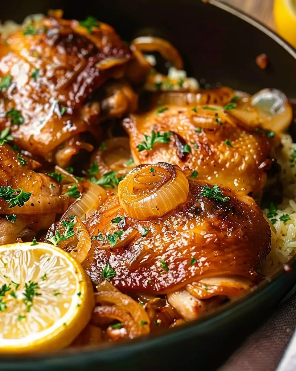 Lemon Dijon Chicken Thighs with Caramelized Onions — A Dinner You’ll Crave
