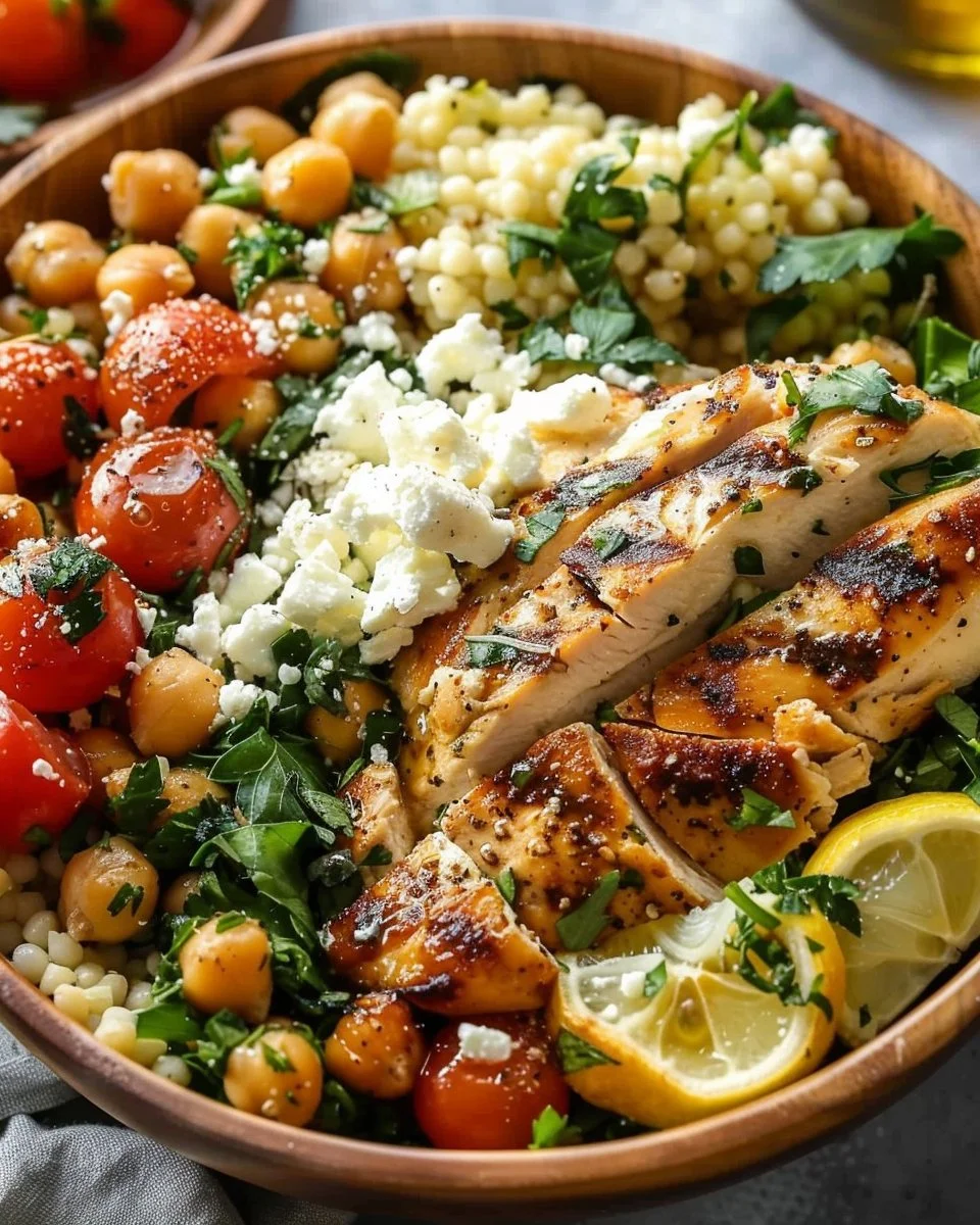 Lemon-Herb Chicken Bowl with Chickpeas & Feta