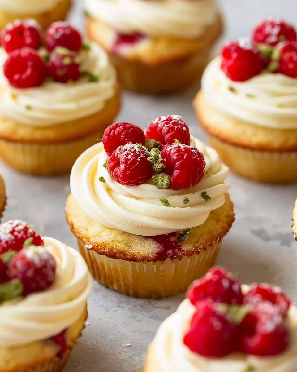 Moist Lemon Cupcakes with Raspberry Filling