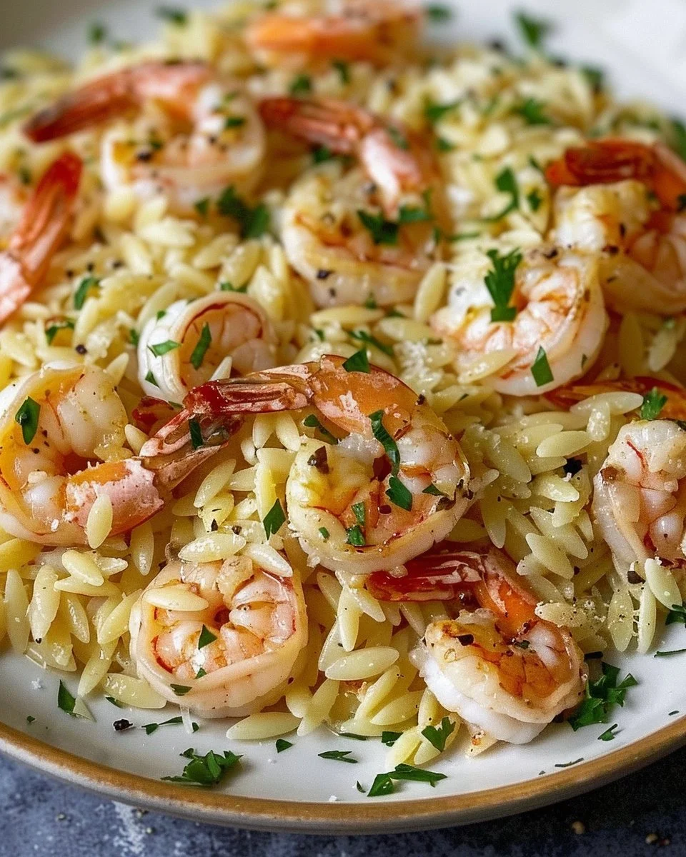 Parmesan Orzo with Shrimp