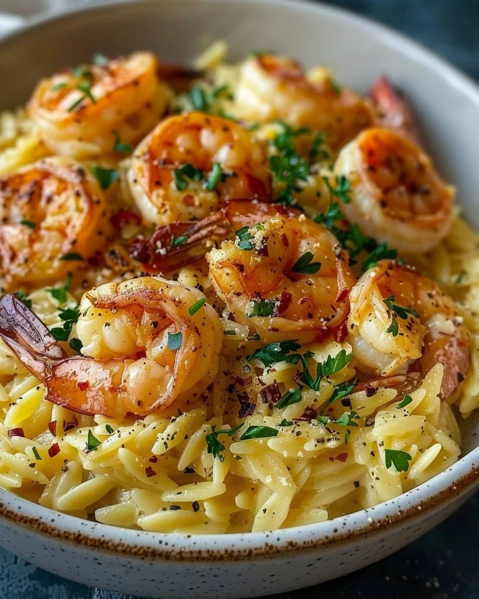 Parmesan Orzo with Shrimp