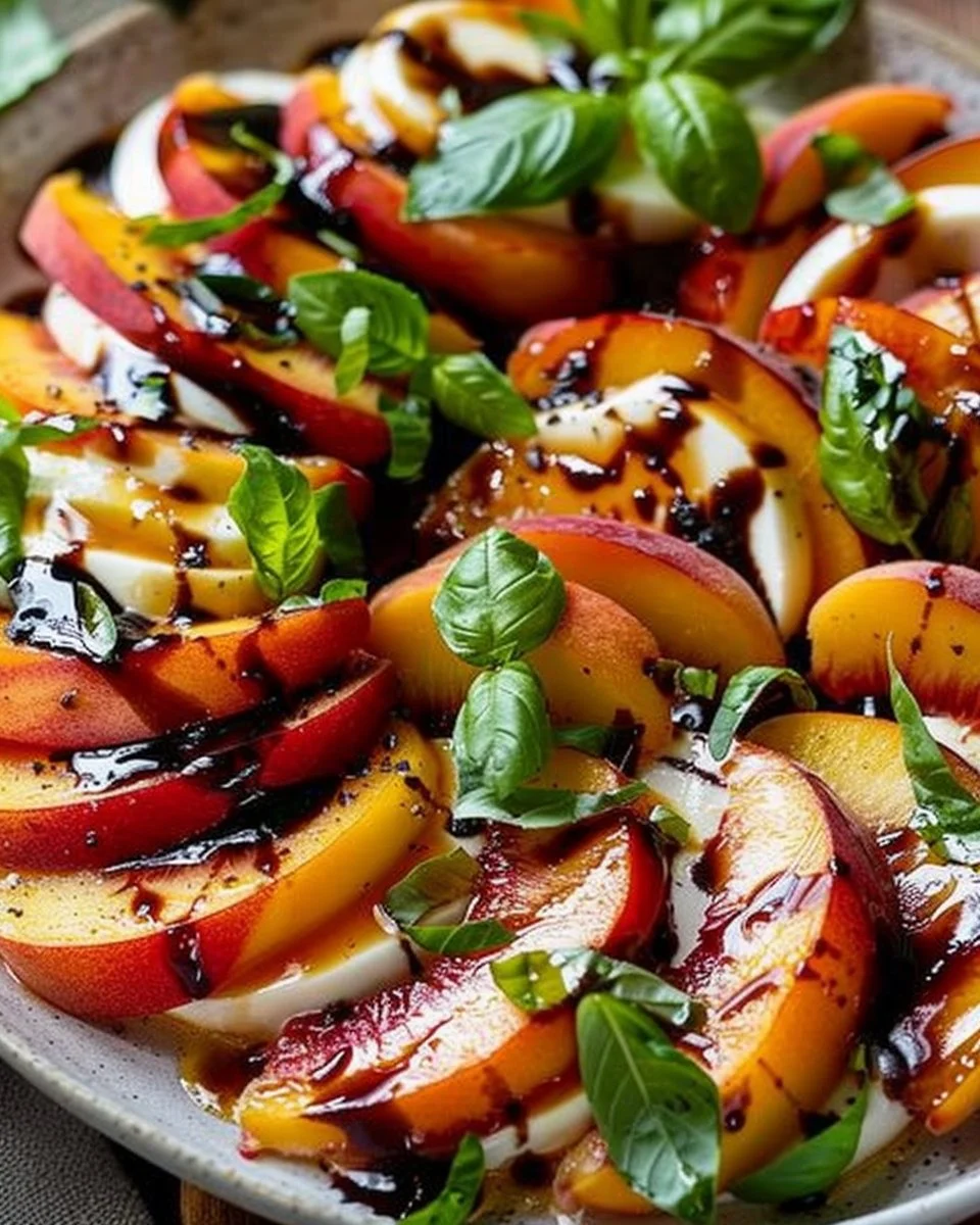 Peach Caprese Salad with Balsamic Glaze