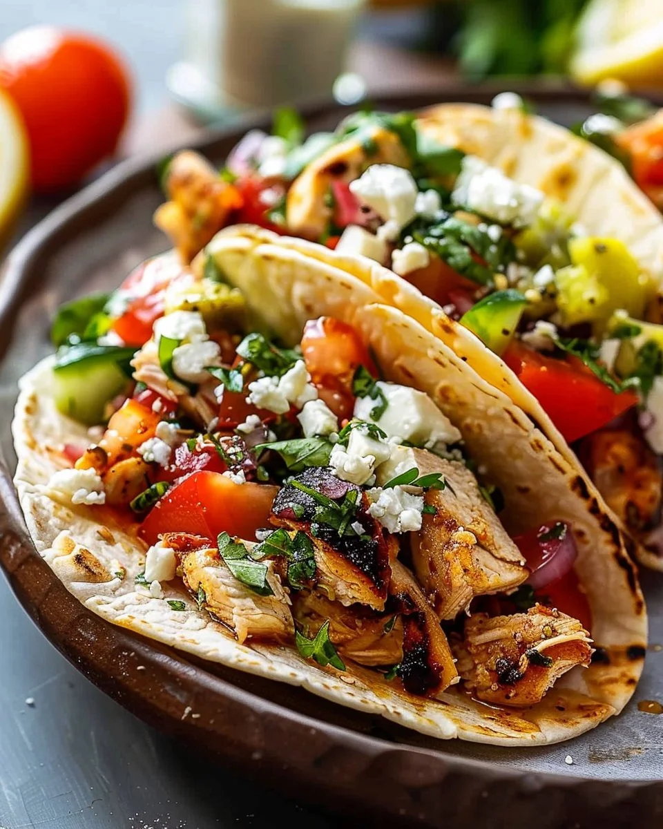 Quick Mediterranean Chicken Tacos