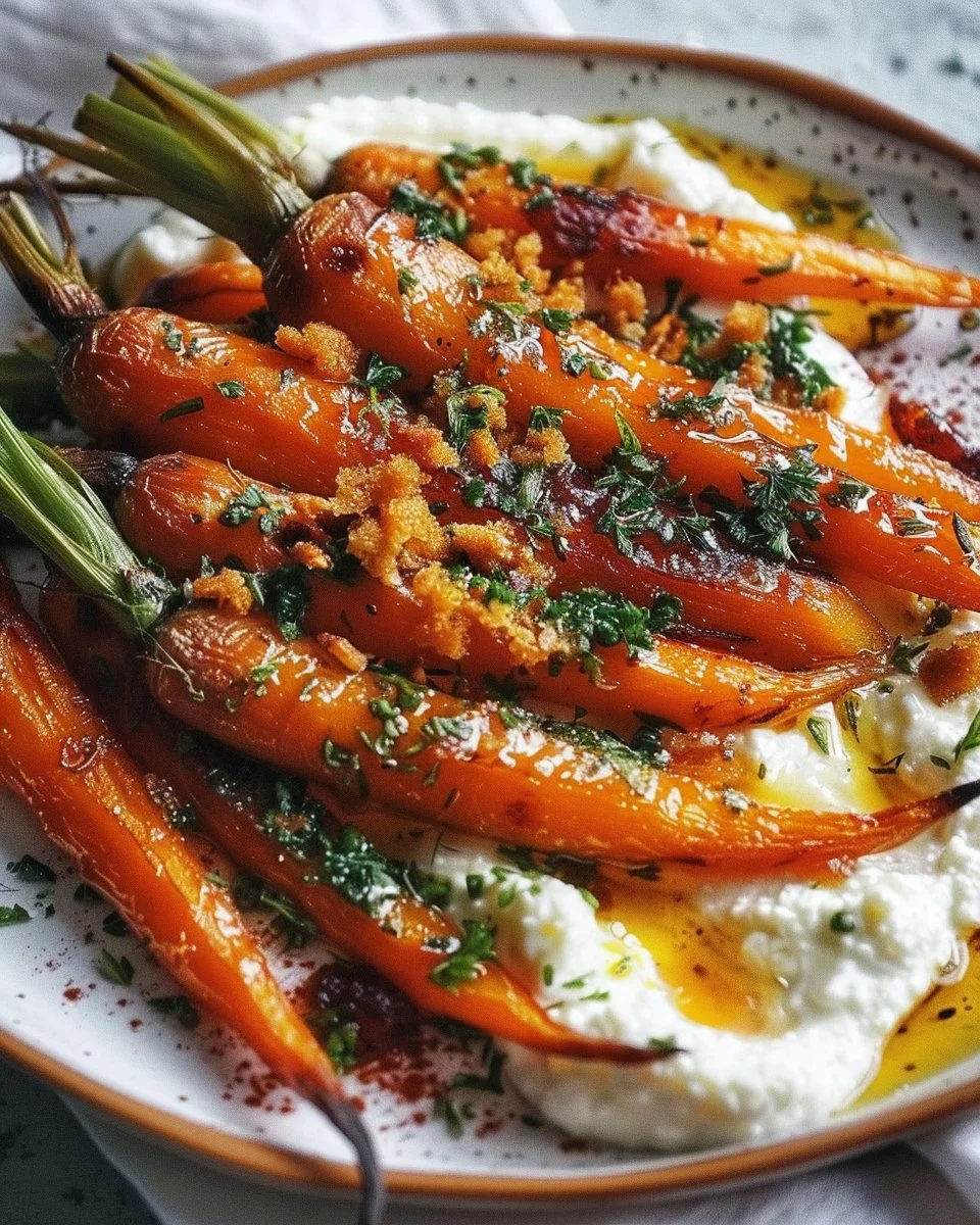 Roasted Carrots with Whipped Ricotta and Hot Honey