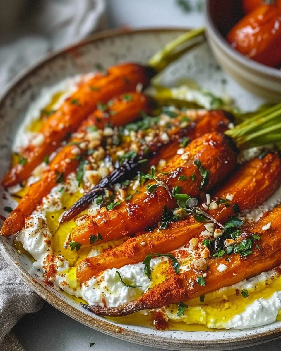 Roasted Carrots with Whipped Ricotta and Hot Honey