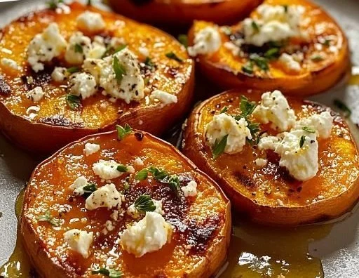 Roasted Sweet Potato Rounds with Honey & Feta Bliss