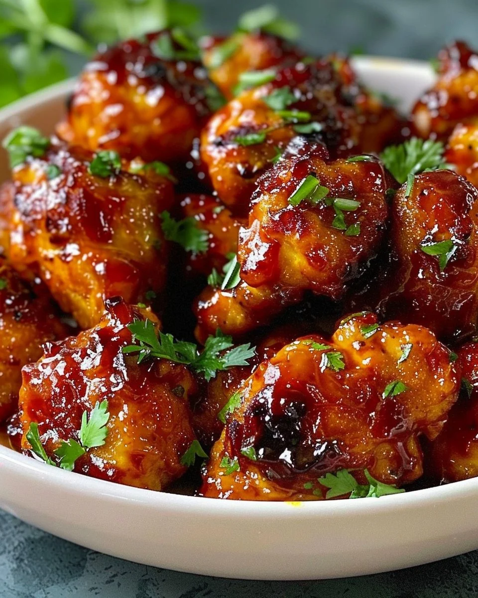 Sticky Honey BBQ Chicken Bites