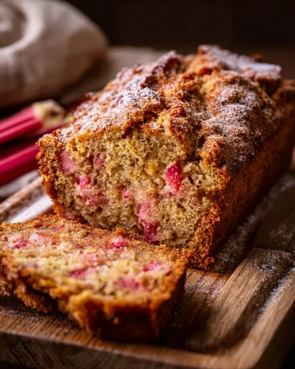 Moist Rhubarb Bread with Sour Cream