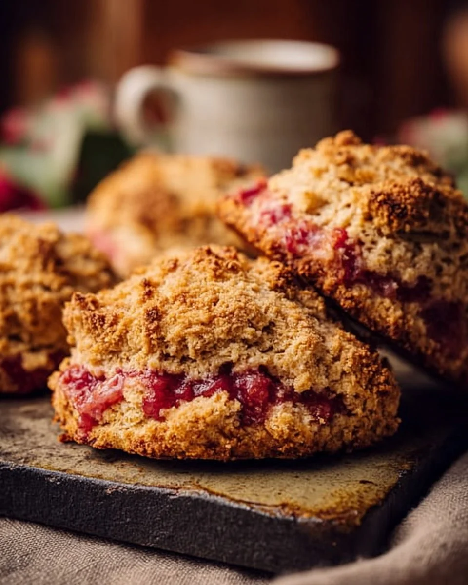 Rhubarb Crumble Scones