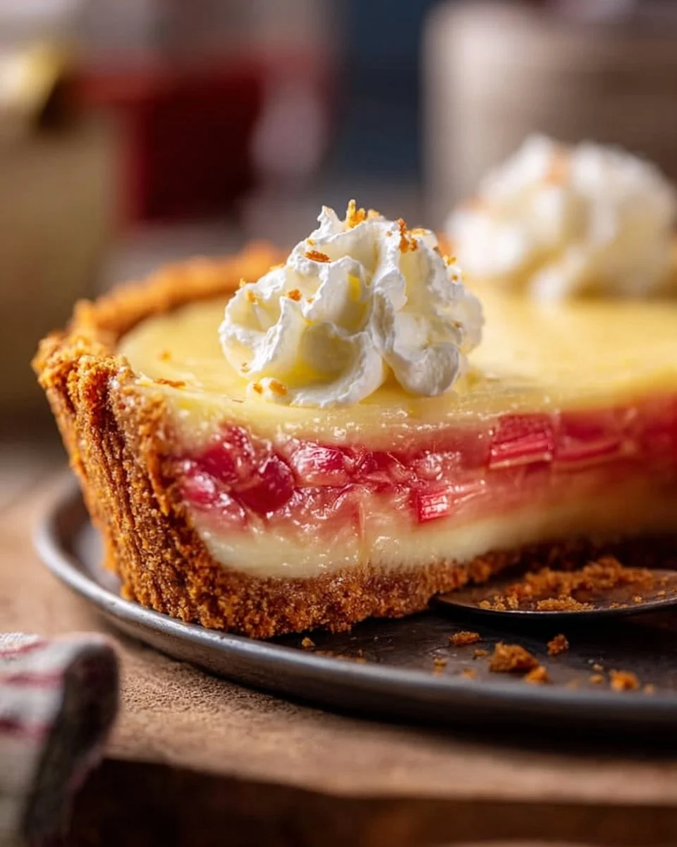 Tangy Rhubarb Cheesecake Pie