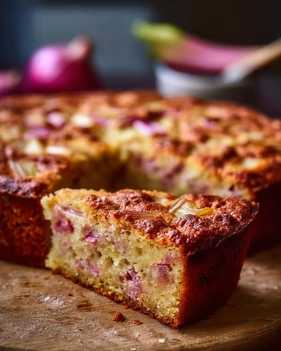 Traditional Norwegian Rhubarb Cake
