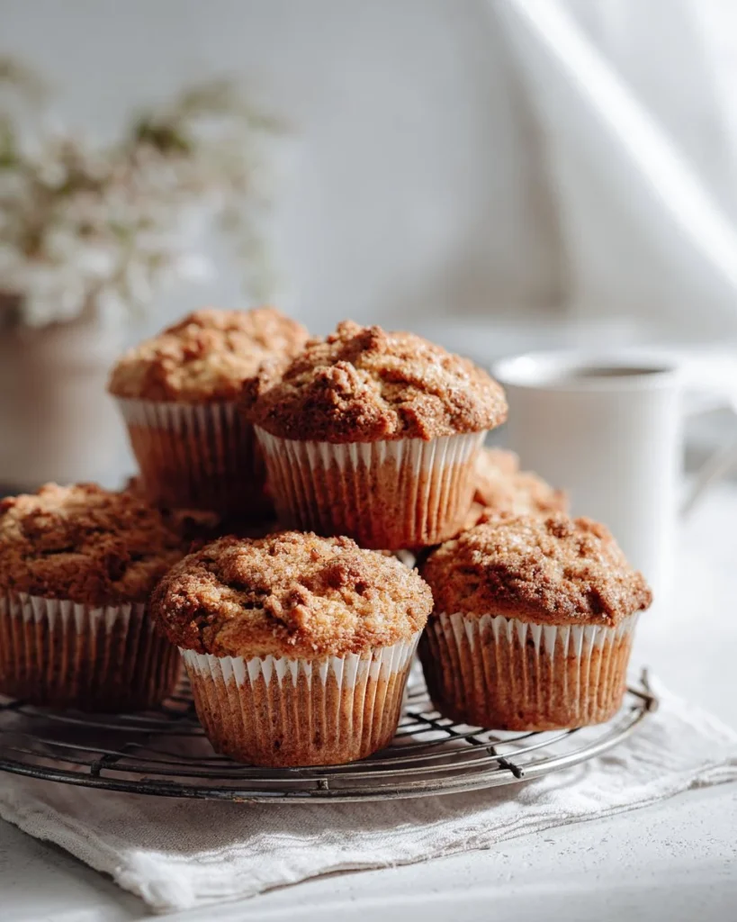 Vegan gluten free rhubarb muffins fresh from the oven